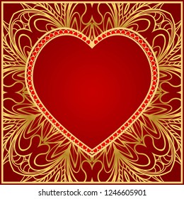 Valentine's day pattern with heart. Template Greeting Card, Invitation Or Posters. Vector Illustration