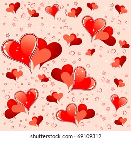 Valentines Day pattern with Hearts, element for design, vector illustration