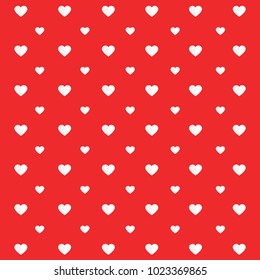 Valentine's Day pattern, hearts on red background