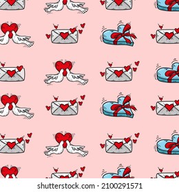 patrón de día de San Valentín, ilustraciones, amor