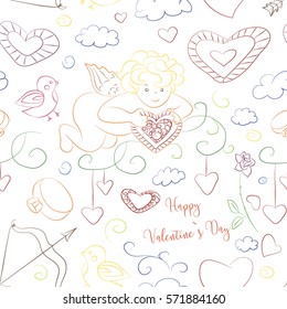 Valentines Day pattern. Love design. Vector illustration EPS 10