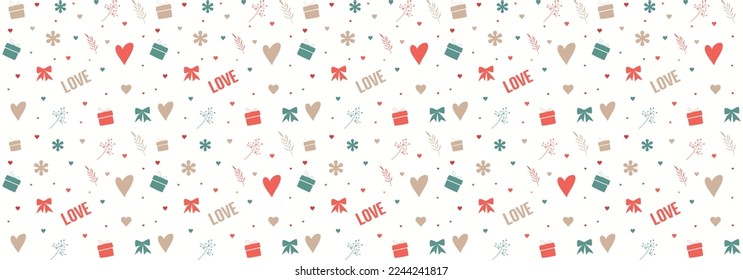 Valentine's Day pattern. Modern minimal design.