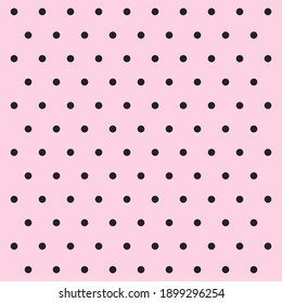 Valentines day pattern polka dots. Template background in pink and black polka dots . Seamless fabric texture. Vector illustration