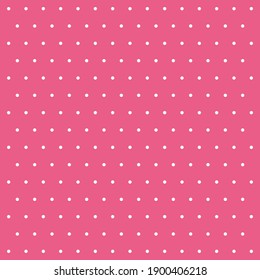 Valentines day pattern polka dots. Template background in pink and white polka dots . Seamless fabric texture. Vector illustration