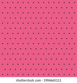 Puntos de polka de patrón de San Valentín. Fondo de plantilla con puntos de polka rosados y negros. textura de tela. Ilustración del vector