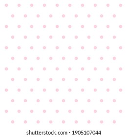 Valentines day pattern polka dots. Template background in pink and white polka dots . Seamless fabric texture. Vector illustration