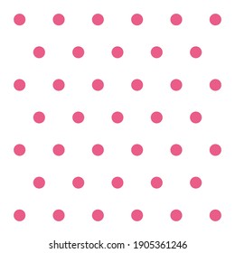 Valentines day pattern polka dots. Template background in pink and white polka dots . Seamless fabric texture. Vector illustration