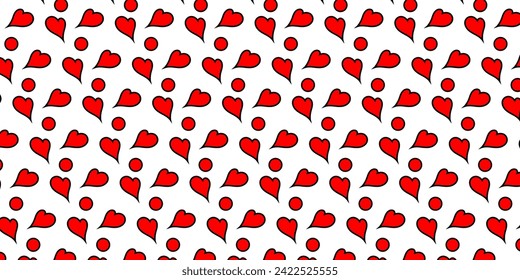 Valentine's day pattern with red hearts on background. Cute hearts pattern vector illustration. Valentine's Day background.