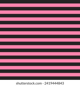 Valentines day pattern of repetitive horizontal strips of pink and black color. Pink and white horizontal stripes background. Seamless texture background. Vector illustration