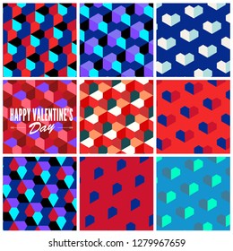 Valentine's day pattern. Sale, Offer, banner template. Red heart in paper cut style on background. Space for Text. Shop market poster design. Romantic Holidays. Love. Vector wallpaper for 14 February