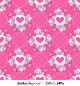 Valentine's day pattern. Seamless vector background with abstract shape, hearts.  Can be used for wallpapers, fill images, web page, background, surface
