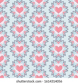 Valentine's day pattern. Seamless vector background with abstract shape, hearts.  Can be used for wallpapers, fill images, web page, background, surface
