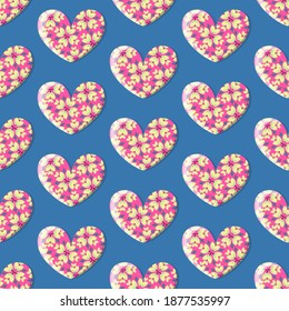 Valentine's day pattern. Seamless vector background with abstract shape, hearts.  Can be used for wallpapers, fill images, web page, background, surface