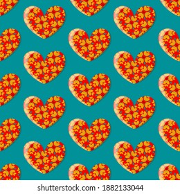 Valentine's day pattern. Seamless vector background with abstract shape, hearts.  Can be used for wallpapers, fill images, web page, background, surface