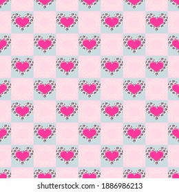Valentine's day pattern. Seamless vector background with abstract shape, hearts.  Can be used for wallpapers, fill images, web page, background, surface