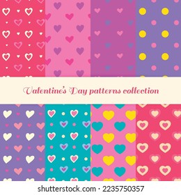 Valentine's day patterns collection. Love patterns. Valentines day patterns
