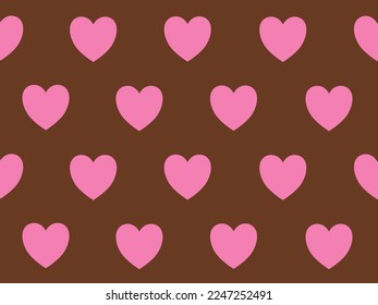 Valentine's Day patterns. seamless vector patterns with love hearts. Pretty chic background. Patterns for celebrations, wedding invitation, scrapbooking mother's day and birthday.Pink and brown color.