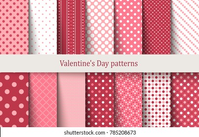 Valentine's Day patterns. Vector illustration