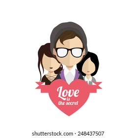Valentine`s day people decorative elements.