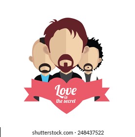 Valentine`s day people decorative elements.