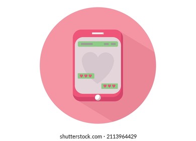 Valentine's Day Phone Icon Vector