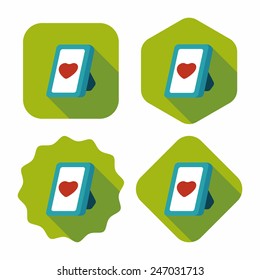 Valentine's Day photo frame flat icon with long shadow,eps10