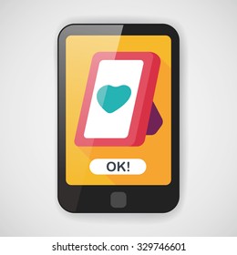 Valentine's Day photo frame flat icon with long shadow,eps10