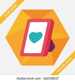 Valentine's Day photo frame flat icon with long shadow,eps10