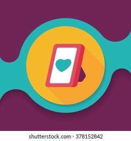 Valentine's Day photo frame flat icon with long shadow,eps10
