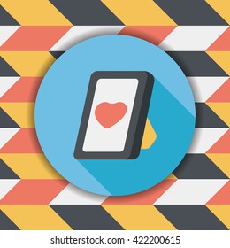Valentine's Day photo frame flat icon with long shadow,eps10