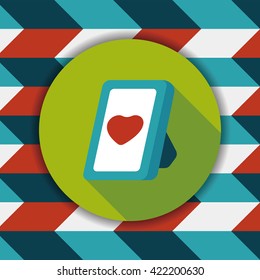 Valentine's Day photo frame flat icon with long shadow,eps10