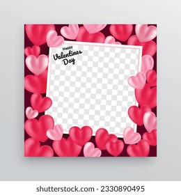 
Valentinstag-Fotorahmen mit scharfem Design, Vektorgrafik