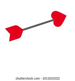 Valentine's Day photobooth Prop vector element. Red color Arrow sign with heart.