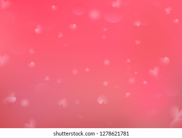 Valentines day pink abstract background, heart shape scatter decoration festive holiday vector abstract illustration