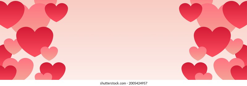 Valentine's Day pink banner (horizontal , copy space)