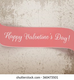 Valentines Day pink Banner with Text