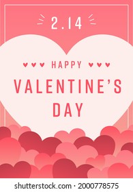 Banner rosa del Día de San Valentín (vertical)