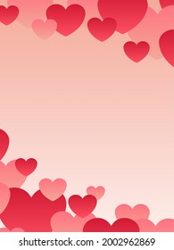 Valentine's Day pink banner (vertical, copy space)