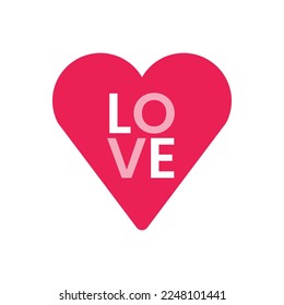 valentine's day pink big heart flat icon