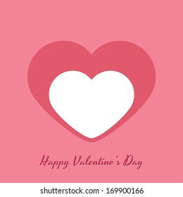 Valentines day pink card with heart