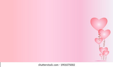 Valentines day pink heart background, form vector