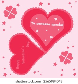 Valentines day pink heart, valentine's card