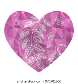 Valentine's day with pink heart on white background and love nature.