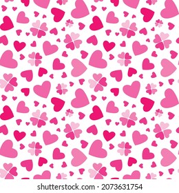 Valentine's Day pink heart pattern modern seamless vector