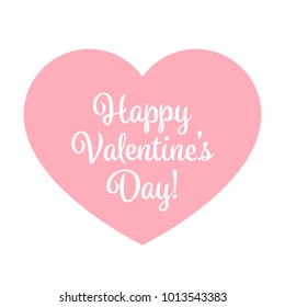 Valentine's Day Pink Heart - vector isolated love symbol for save the date, marriage and wedding invitation