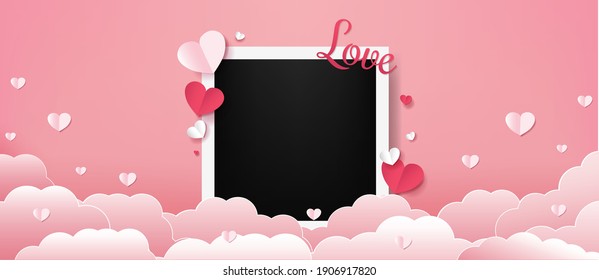 Valentines Day With Pink Hearts Pink Background With Gradient Mesh  Vector Illustration