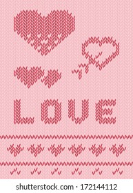 Valentine's Day Pink knitted background