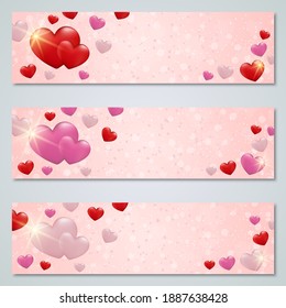 Valentinstag rosa Vektorbanner-Vorlagen