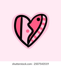 Valentine's Day pink and red hearts. Vector illustration.
