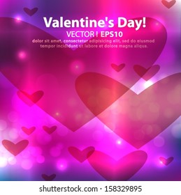 Valentine`s Day pink shines abstract background. Vector EPS 10 illustration.